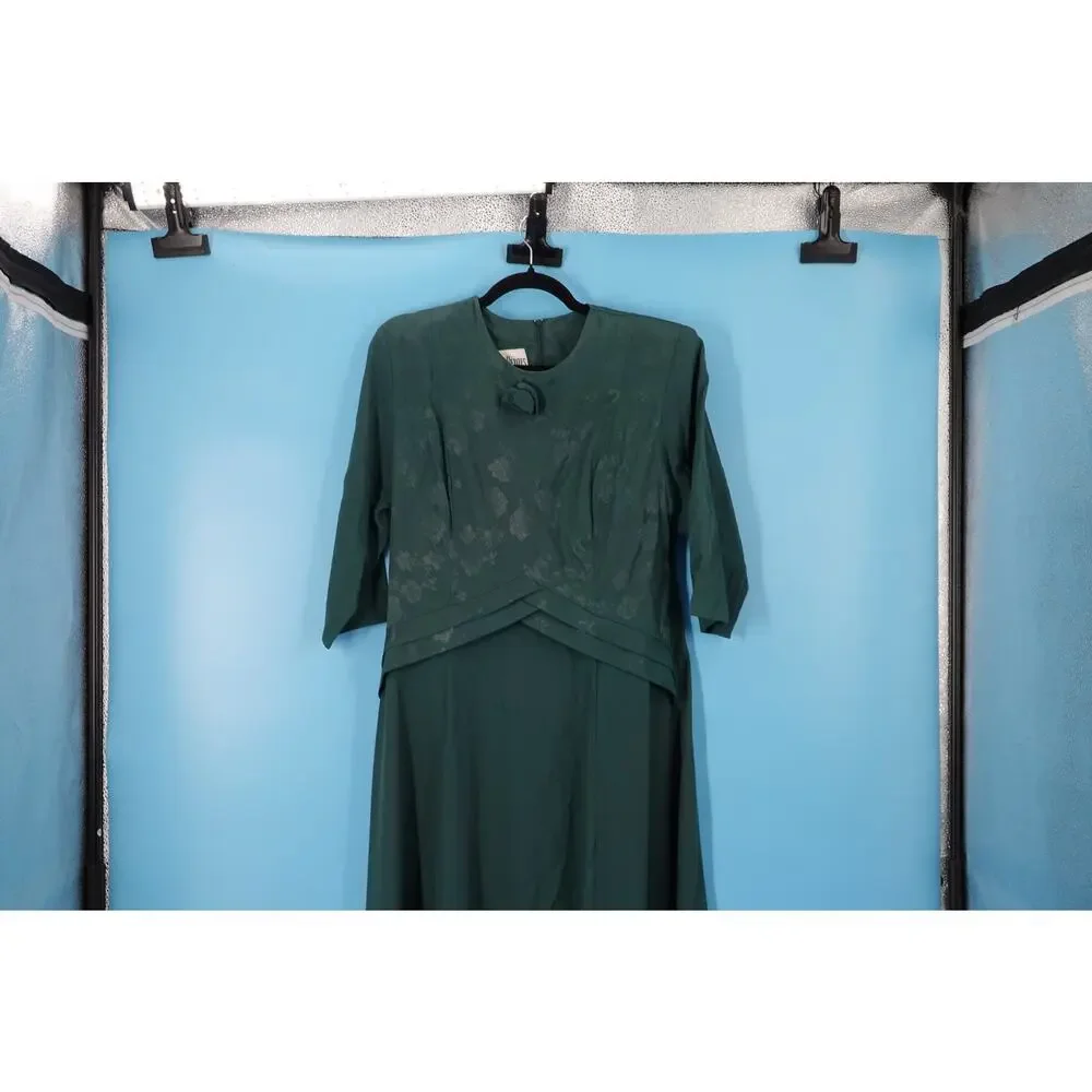 Vintage Piccalino Green Flowy Dress Size 8P